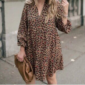 NWT Grace Atwood x The Drop Animal Print Swing Dress